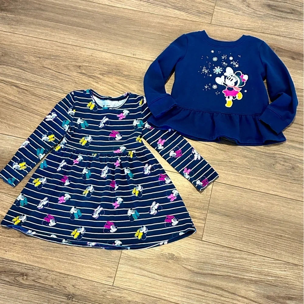 Girls 4T Disney Minnie Mouse Blue Dress and Peplum Sweater By Jumping Beans